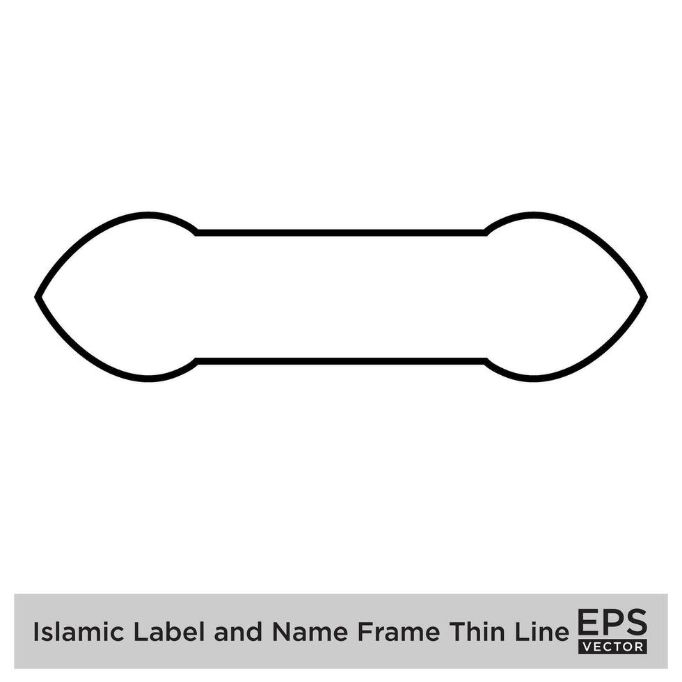 islamique étiquette et Nom Cadre mince ligne noir accident vasculaire cérébral silhouettes conception pictogramme symbole visuel illustration vecteur