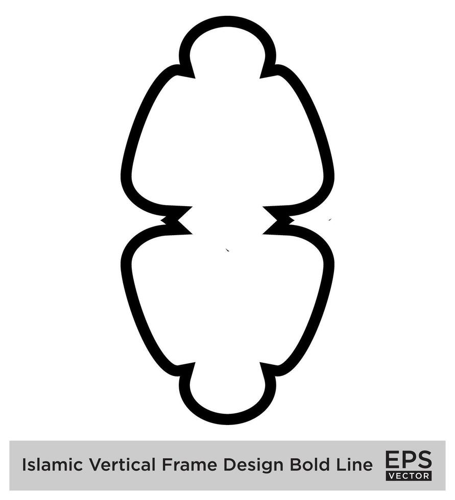 islamique verticale Cadre conception audacieux ligne contour linéaire noir accident vasculaire cérébral silhouettes conception pictogramme symbole visuel illustration vecteur