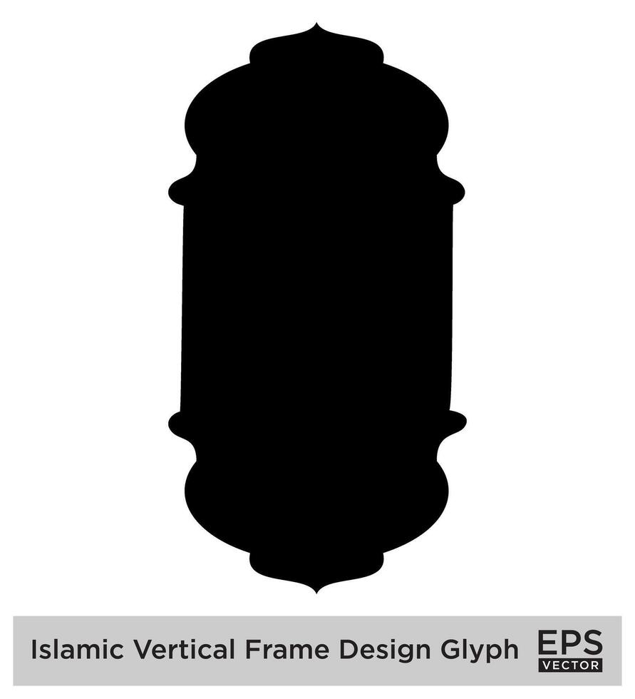 islamique verticale Cadre conception glyphe noir rempli silhouettes conception pictogramme symbole visuel illustration vecteur