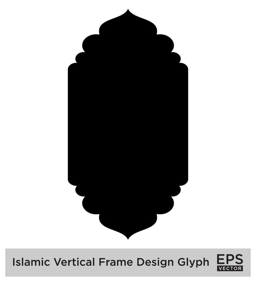 islamique verticale framislamique verticale Cadre conception glyphe noir rempli silhouettes conception pictogramme symbole visuel illustratione conception... vecteur
