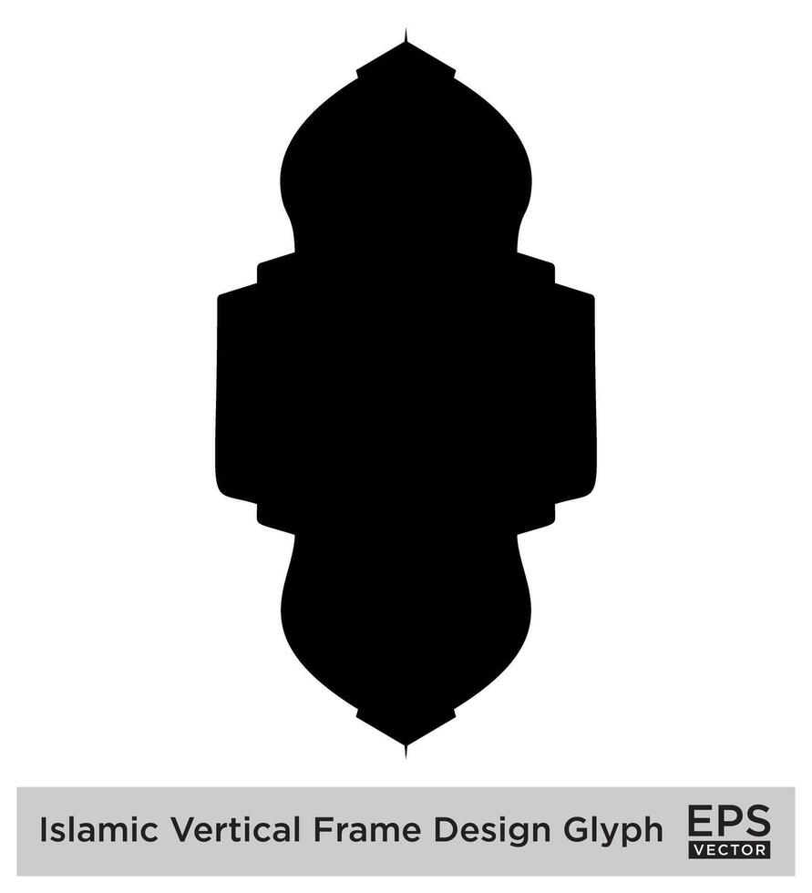 islamique verticale framislamique verticale Cadre conception glyphe noir rempli silhouettes conception pictogramme symbole visuel illustratione conception... vecteur