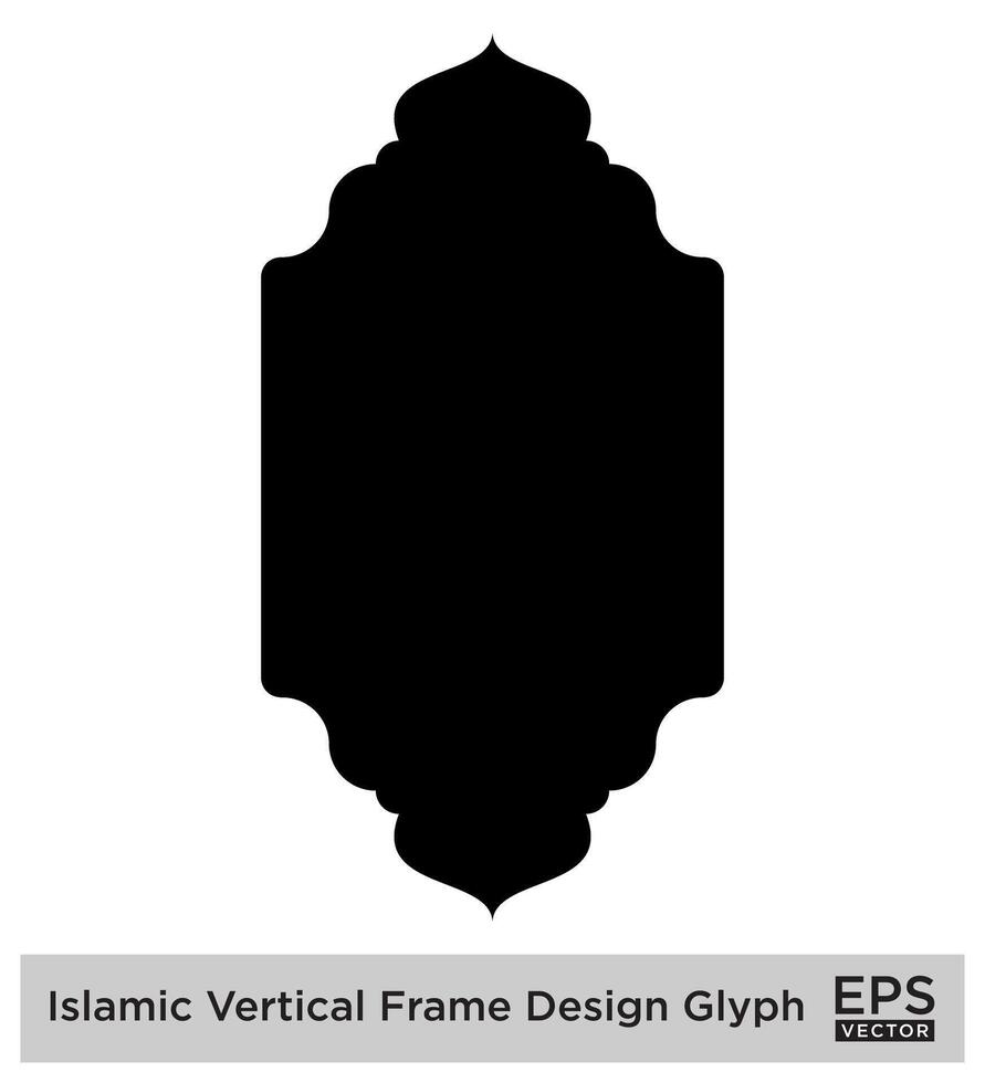 islamique verticale framislamique verticale Cadre conception glyphe noir rempli silhouettes conception pictogramme symbole visuel illustratione conception... vecteur