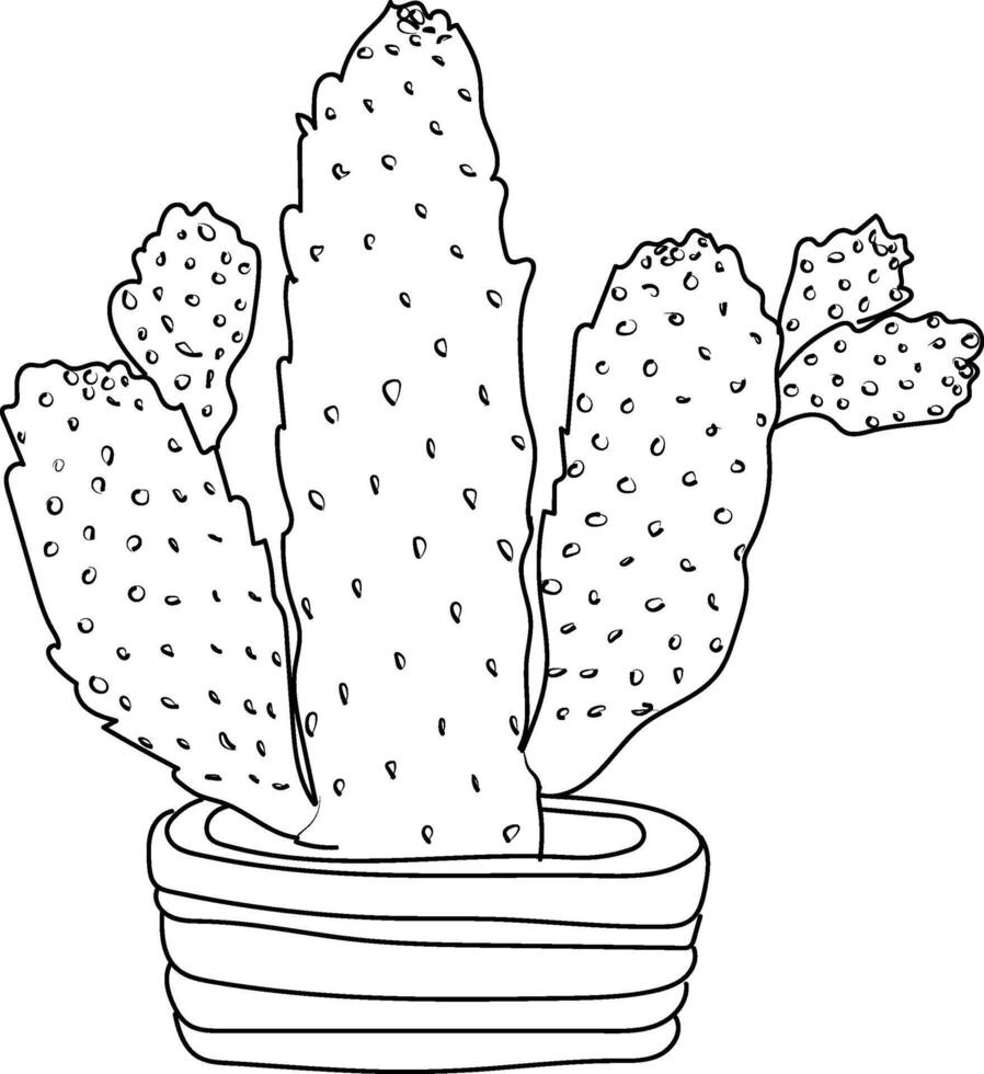 crayon cactus dessin, crayon esquisser cactus dessin, cactus dessin noir et blanc, Facile cactus dessin noir et blanc mignonne cactus clipart noir et blanc, cactus ligne art vecteur