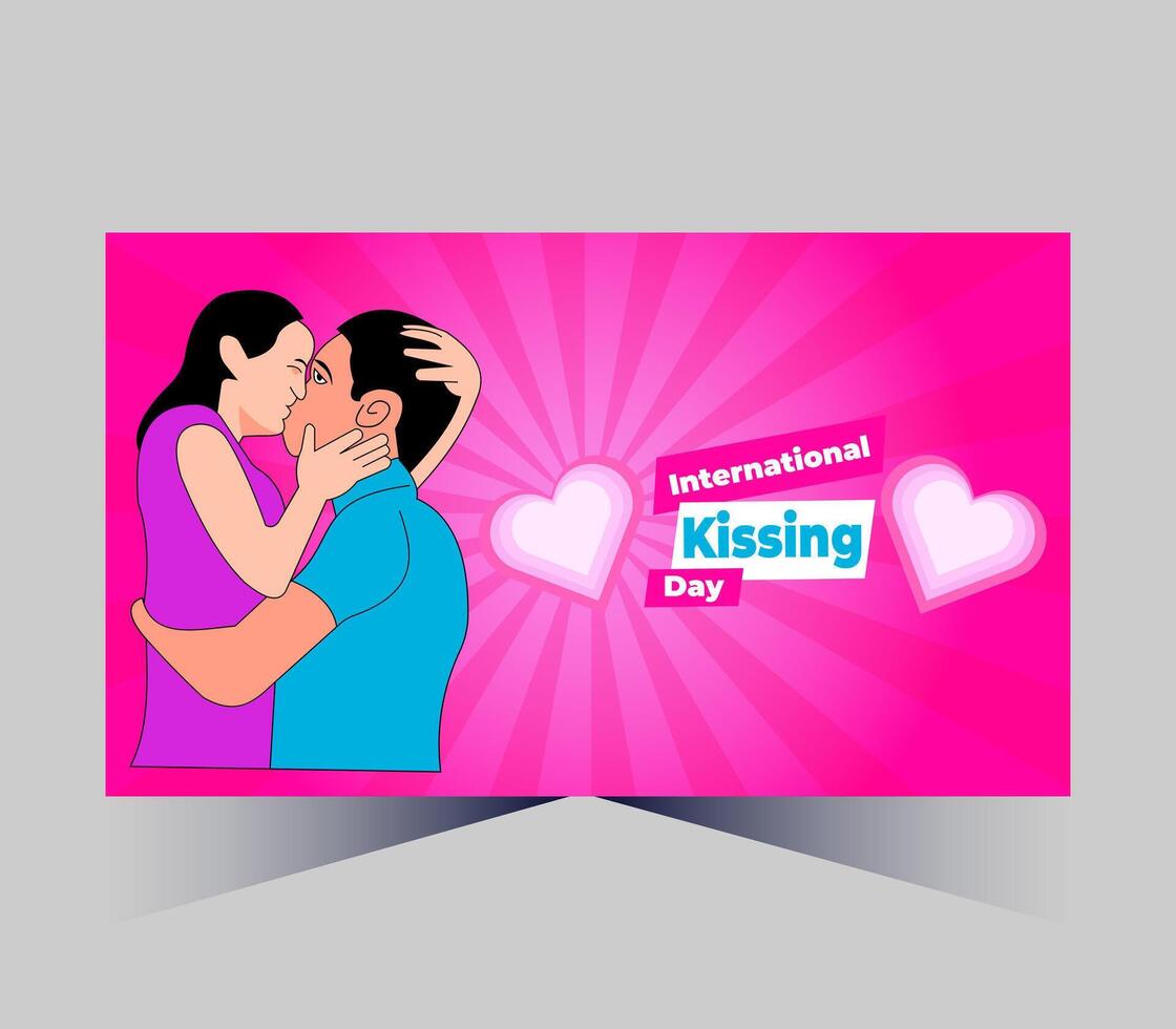 international embrasser journée affiche avec couple embrasser vecteur