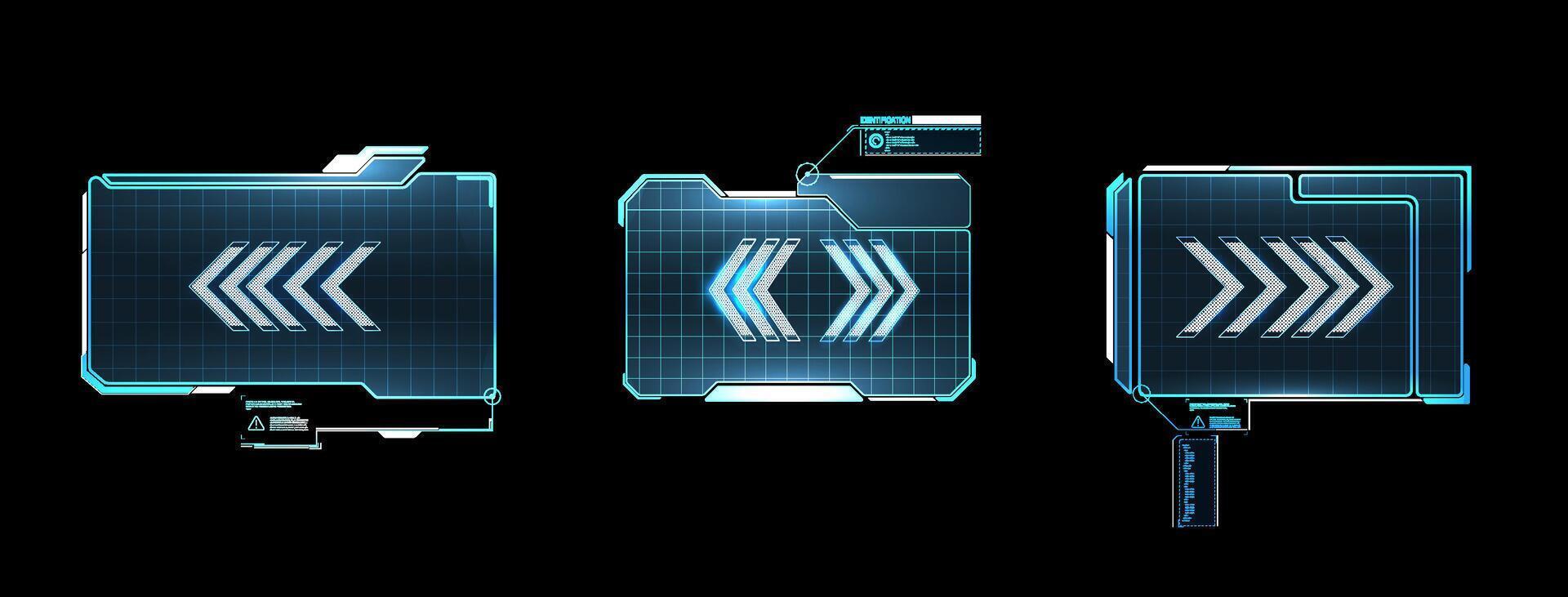 futuriste vecteur hud interface écran conception. numérique légendes titres. hud ui gui futuriste utilisateur interface écran éléments ensemble.