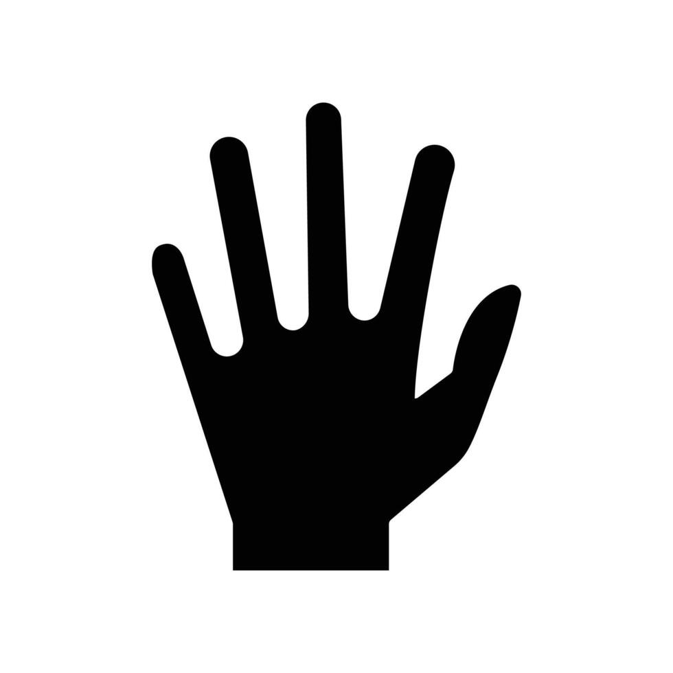 icône de la main. icône solide vecteur