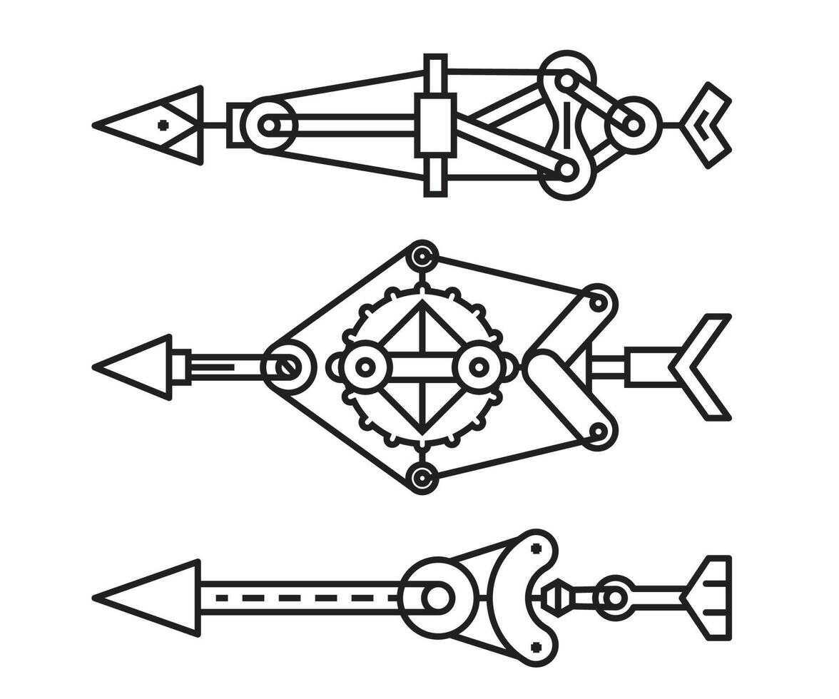 flèches arme ensemble ligne vecteur illustration