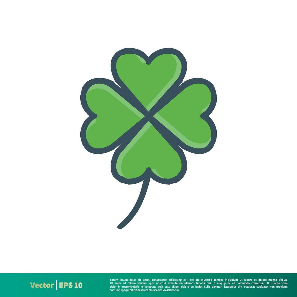 quatre feuilles st. patrick journée icône vecteur logo modèle illustration conception. vecteur eps dix.