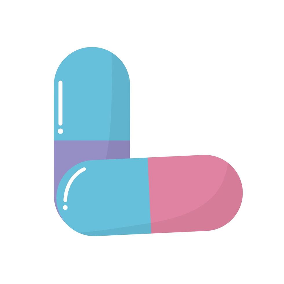 pilules d'un bleu avec une couleur rose et violette vecteur