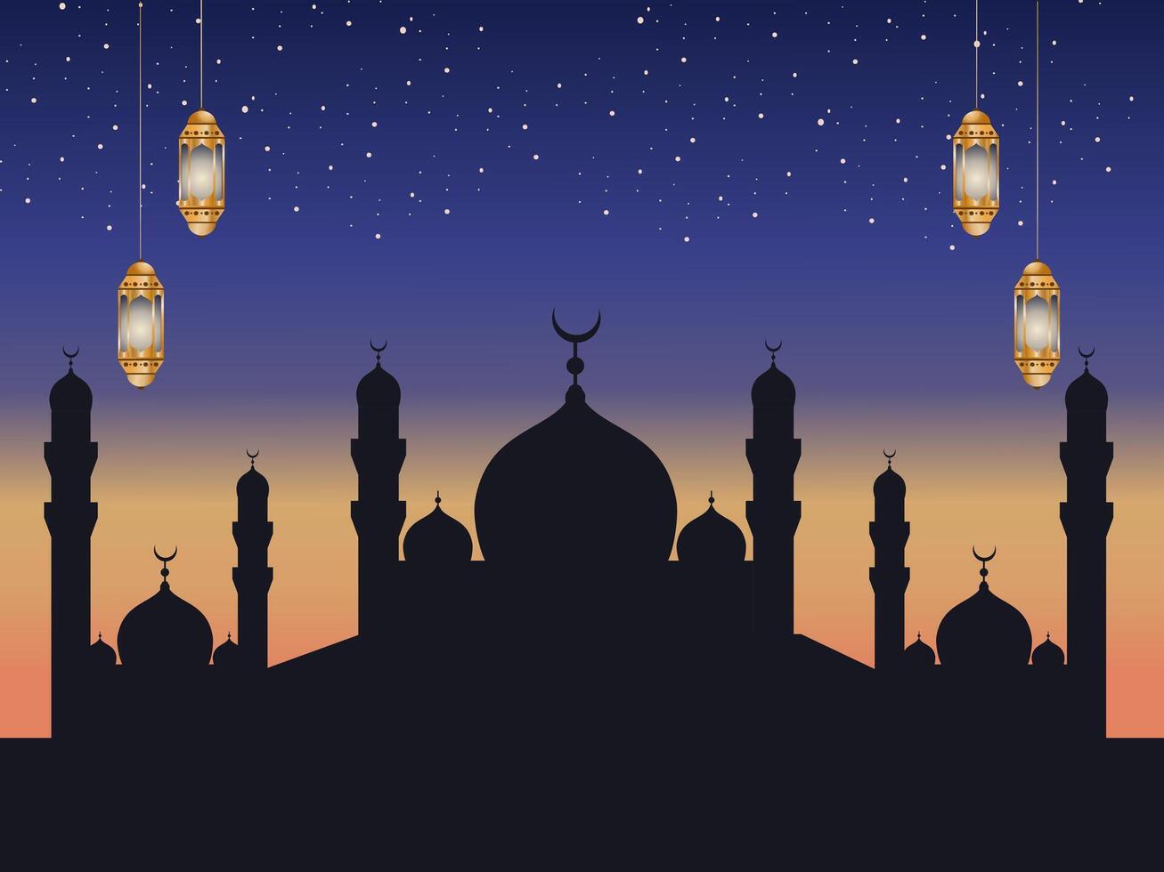islamique Contexte et ornement mosquée vecteur