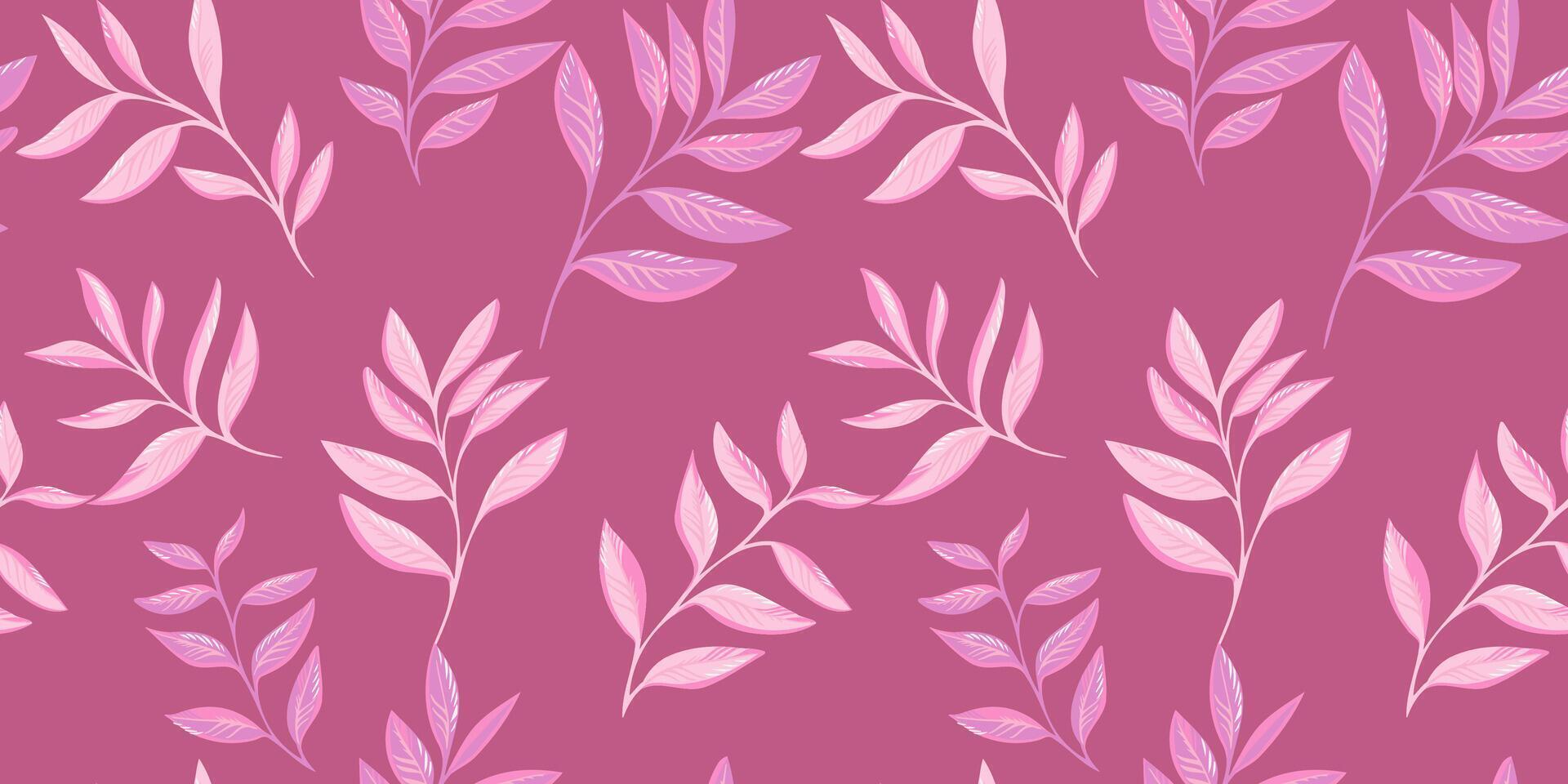 le minimaliste Facile feuilles branches modèle est épars au hasard. rose abstrait, stylisé tropical floral impression. vecteur main dessiné.modèle pour conception, textile, mode, imprimer, en tissu