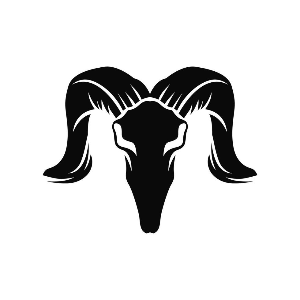 vecteur silhouette de chèvre tête sur blanc Contexte