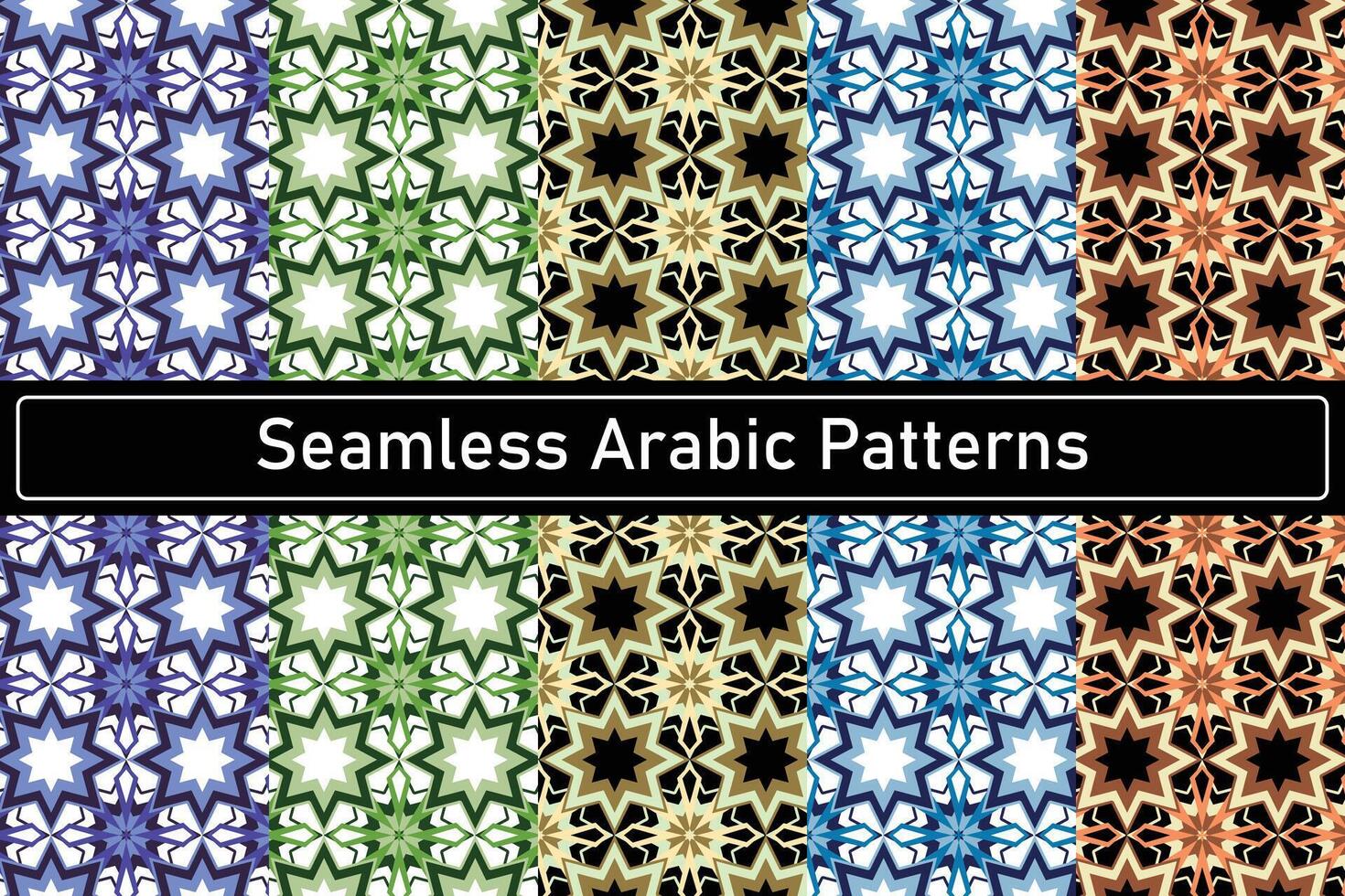 ensemble de 4 arabe motifs dans multicolores vecteur