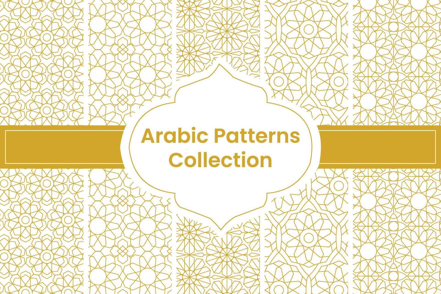 ensemble de d'or arabe motifs sur blanc arrière-plan, vecteur