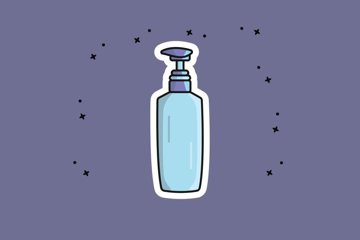 Naturel savon ou shampooing bouteille autocollant conception vecteur illustration. soins de santé et médical icône concept. liquide savon bouteille autocollant vecteur conception avec ombre.
