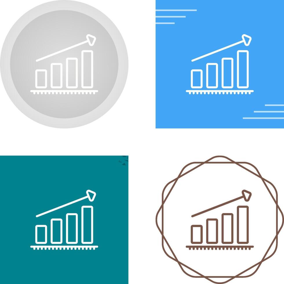 graphique en augmentant vecteur icône