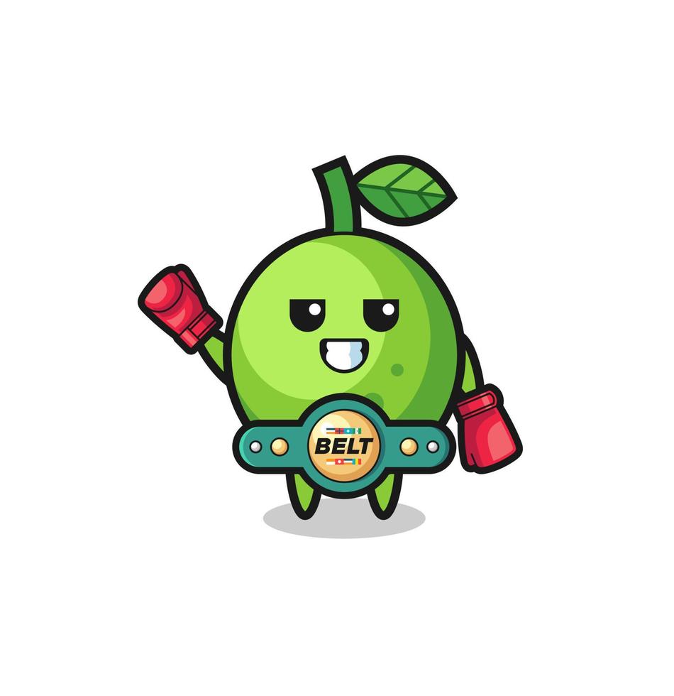 personnage mascotte boxeur citron vert vecteur