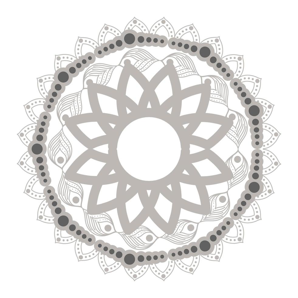 conception de vecteur en forme de fleur d'argent mandala