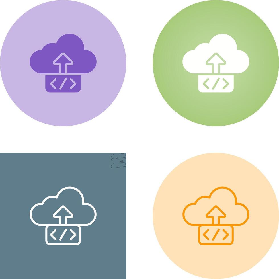 nuage déploiement vecteur icône