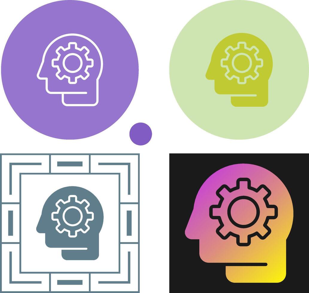 conception en pensant processus vecteur icône