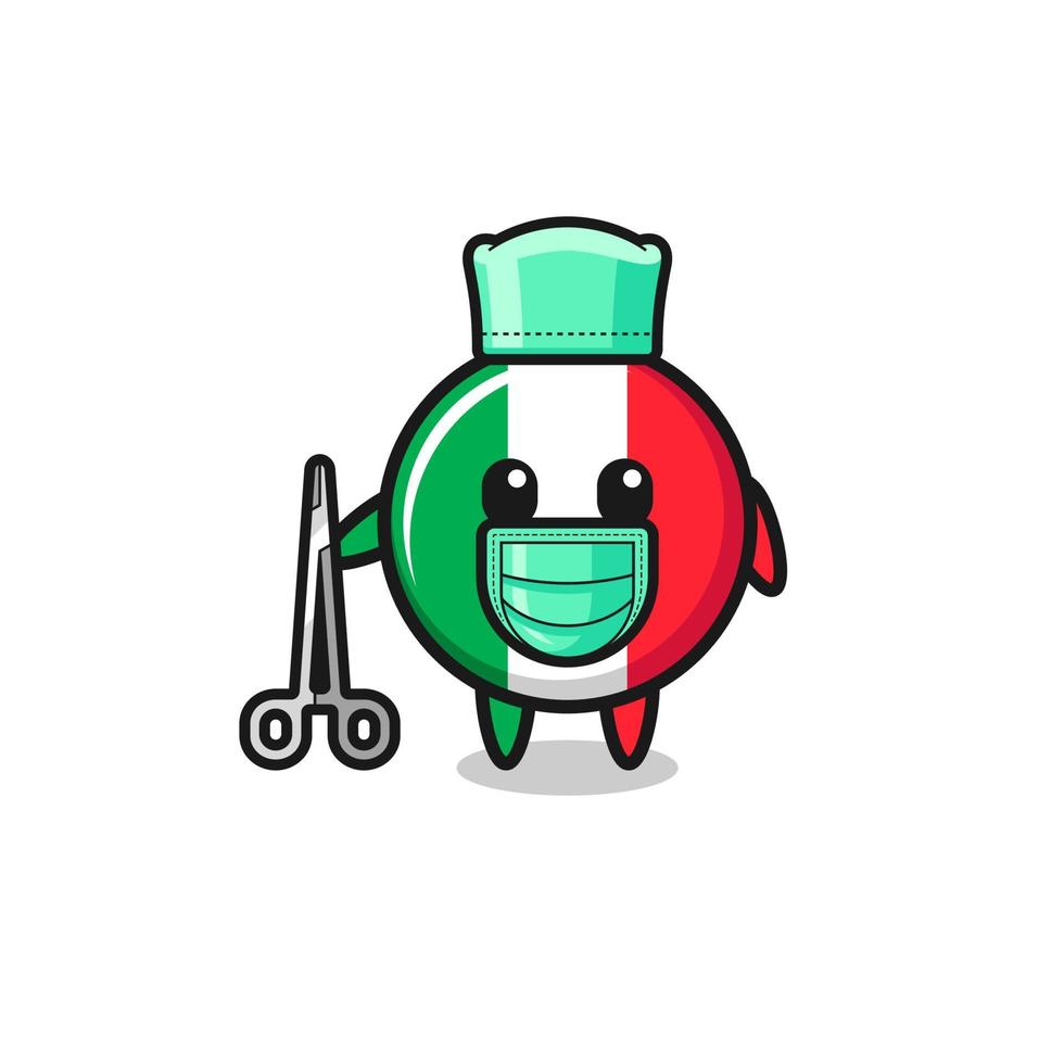 chirurgien italie drapeau mascotte personnage vecteur