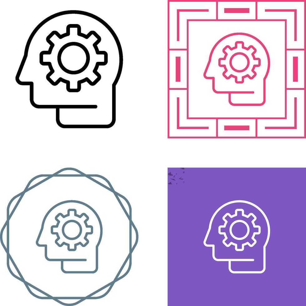 conception en pensant processus vecteur icône