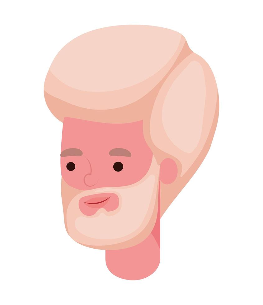 homme blond, dessin animé, à, barbe, tête, vecteur, conception vecteur