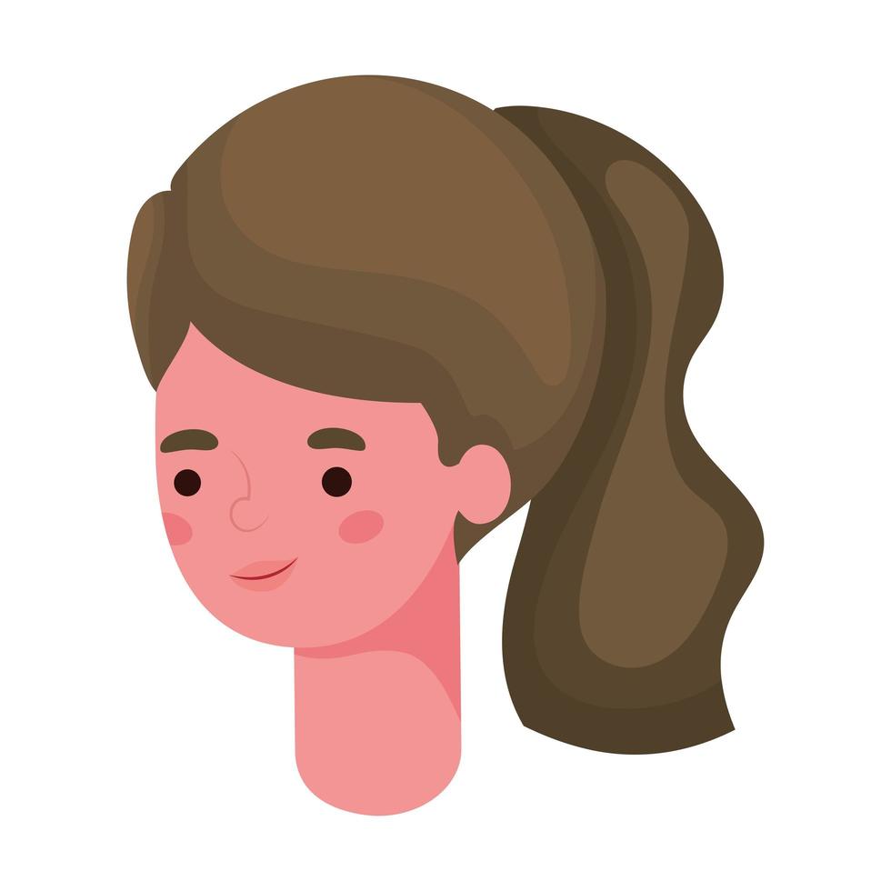 cheveux bruns femme dessin animé tête vecteur conception