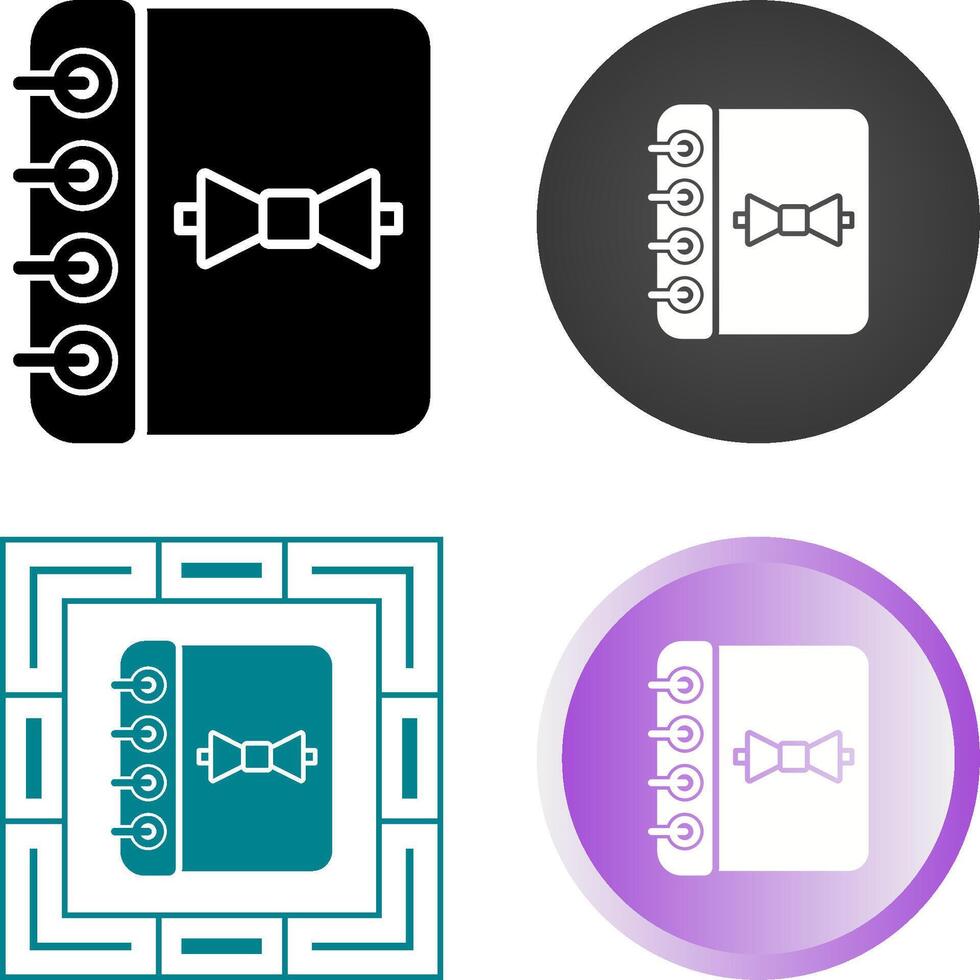 carnet avec ruban vecteur icône