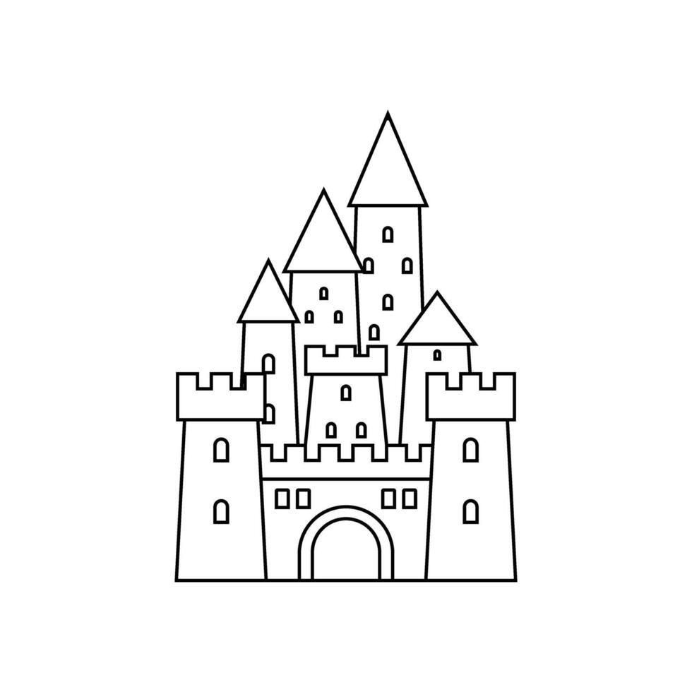 Château icône vecteur. forteresse illustration signe. bastion symbole. la tour logo. vecteur