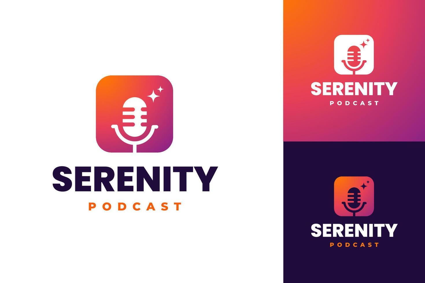 Podcast logo vecteur icône dans moderne et minimaliste style