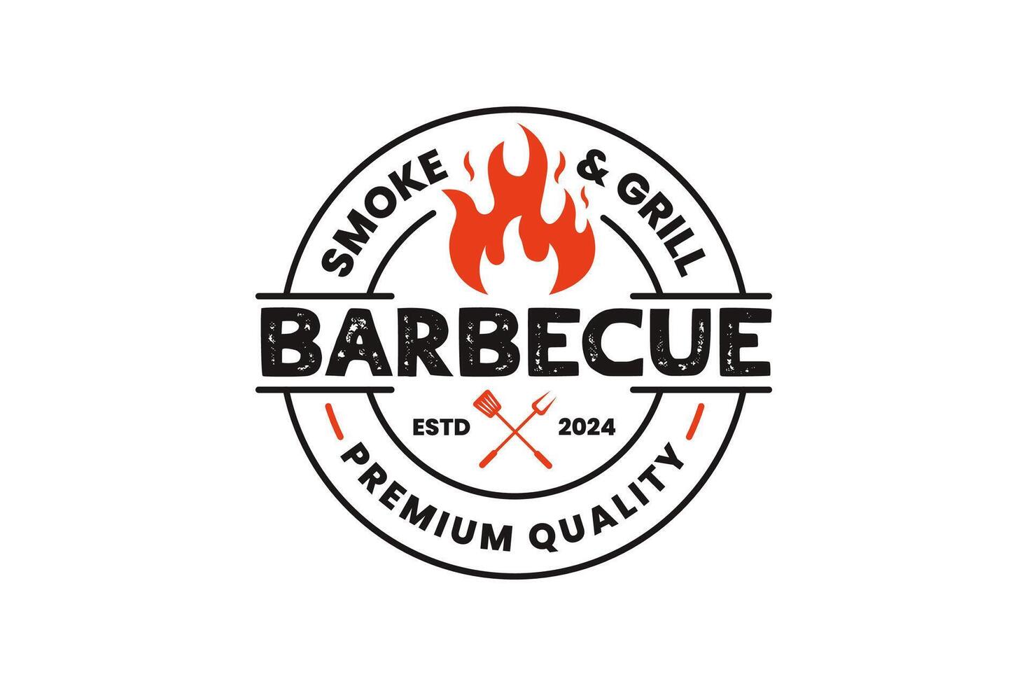 rustique un barbecue gril logo ou grillé barbecue steak maison badge logo timbre dans ancien rétro style vecteur