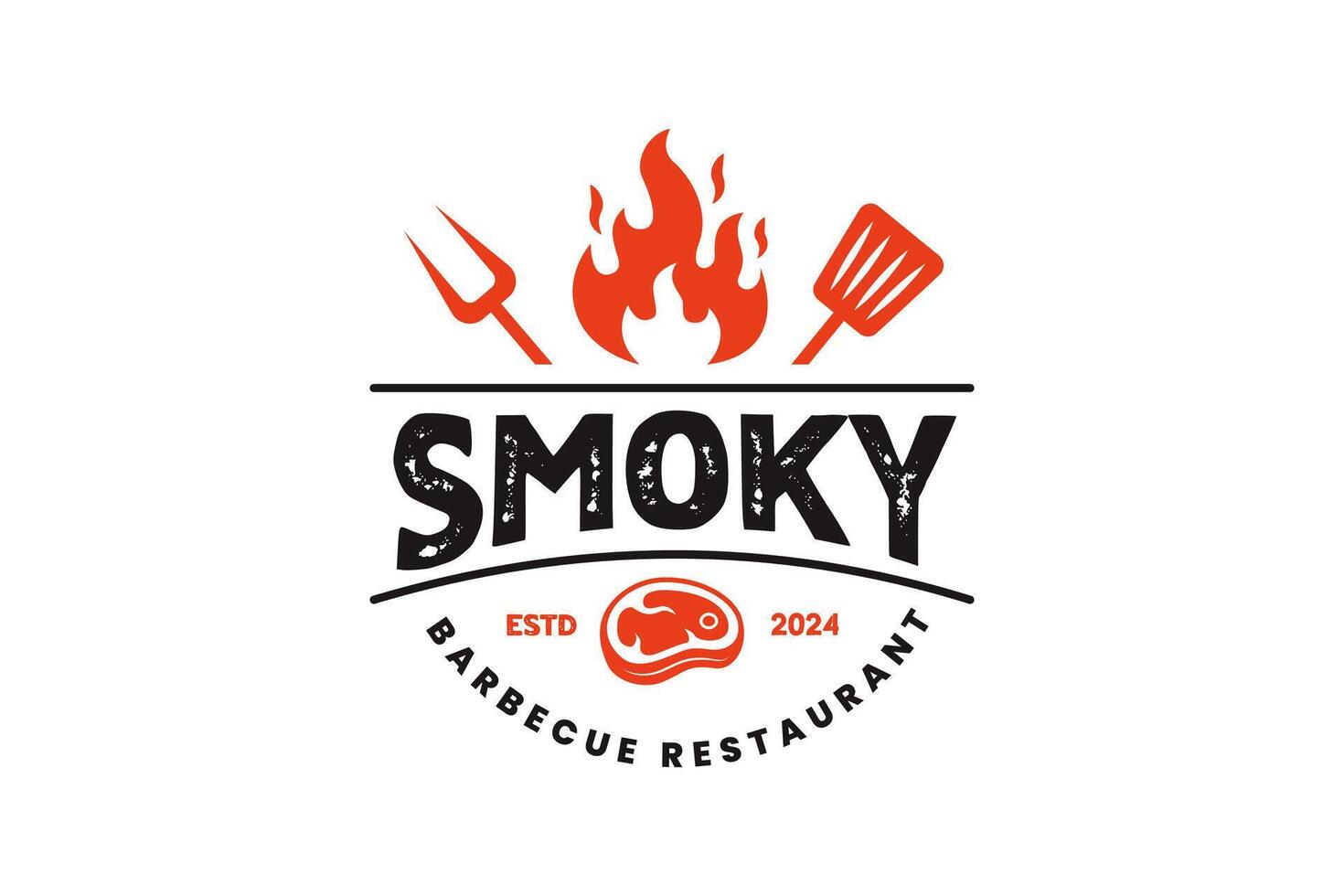 rustique un barbecue gril logo ou grillé barbecue steak maison badge logo timbre dans ancien rétro style vecteur