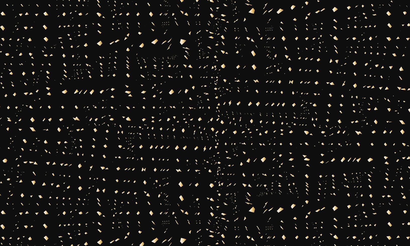 d'or petit fragments dans une chaotique commande sur une noir Contexte vecteur