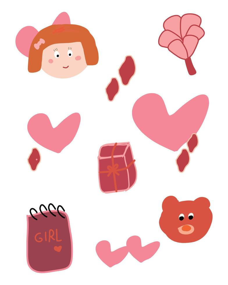 les enfants dessin mignonne valentines journée illustration vecteur