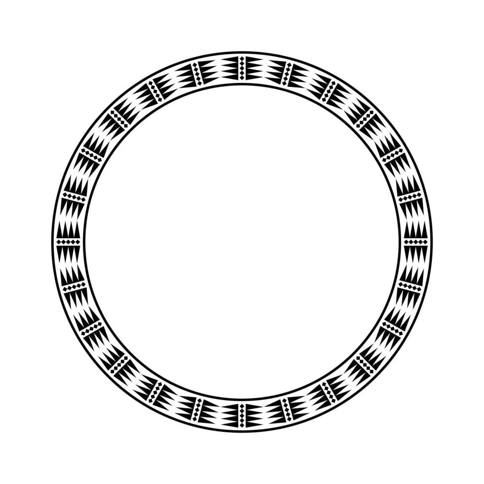 rond géométrique maori frontière Cadre conception. simple. noir et blanche. vecteur