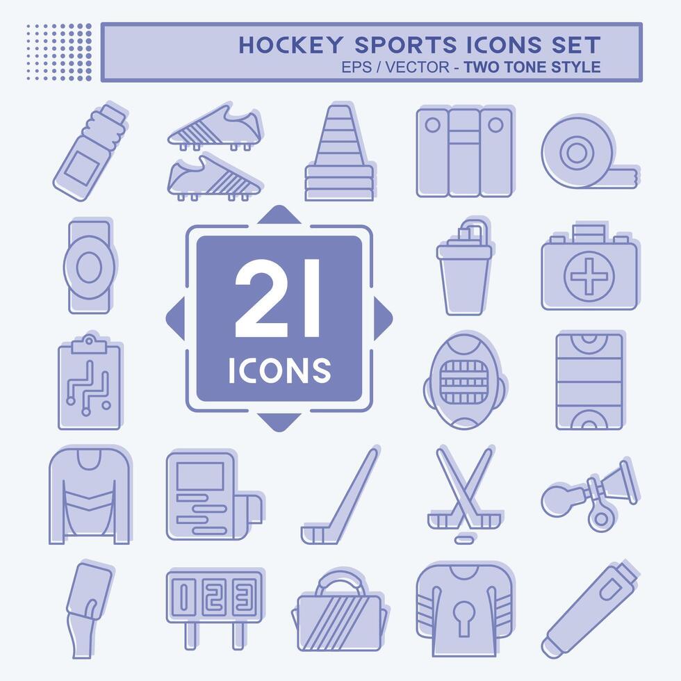 icône ensemble le hockey des sports. en relation à sport symbole. deux Ton style. Facile conception modifiable vecteur