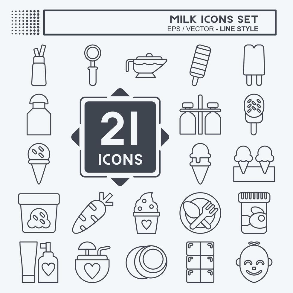 icône ensemble lait. en relation à restaurant symbole. ligne style. Facile conception modifiable. Facile illustration vecteur