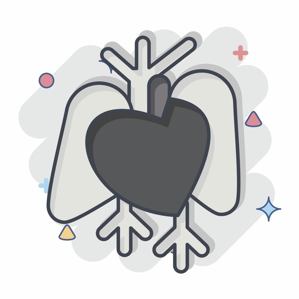 icône cœur. en relation à Humain organe symbole. bande dessinée style. Facile conception modifiable. Facile illustration vecteur