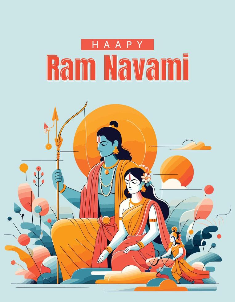 RAM navami social médias modèle vecteur