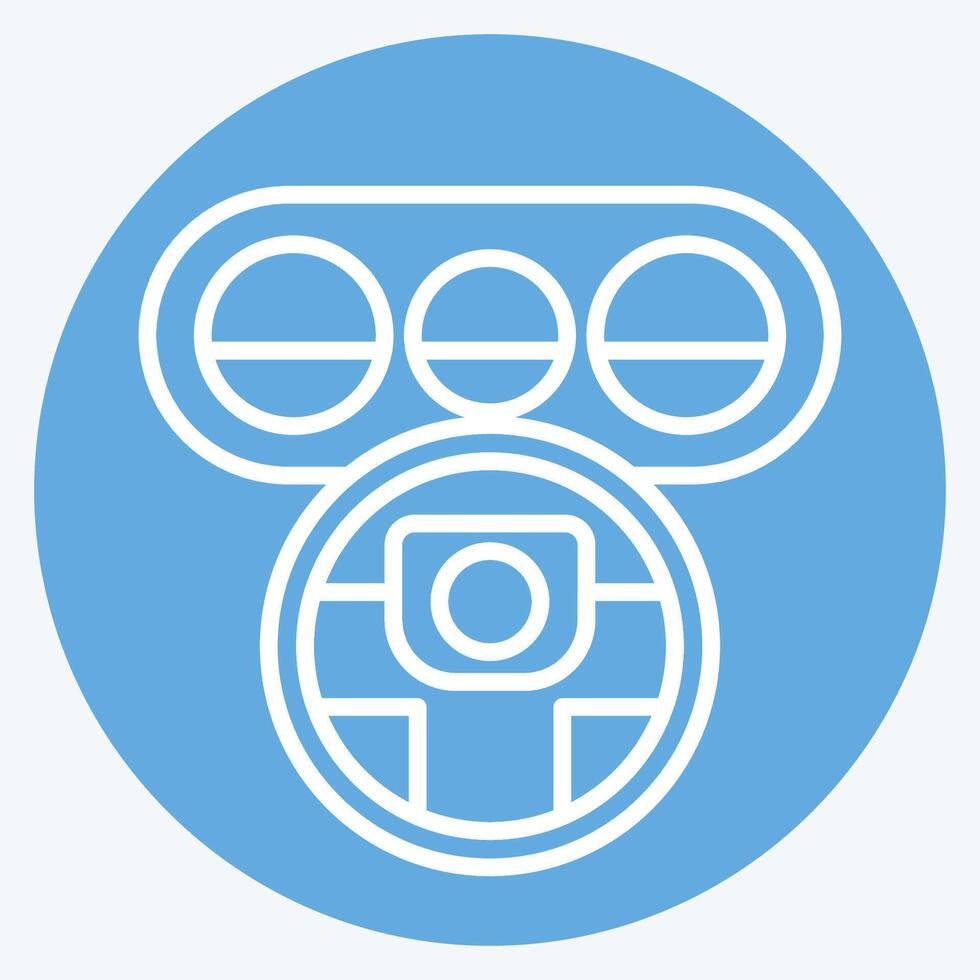 icône pilotage roue. en relation à garage symbole. bleu yeux style. Facile conception modifiable. Facile illustration vecteur