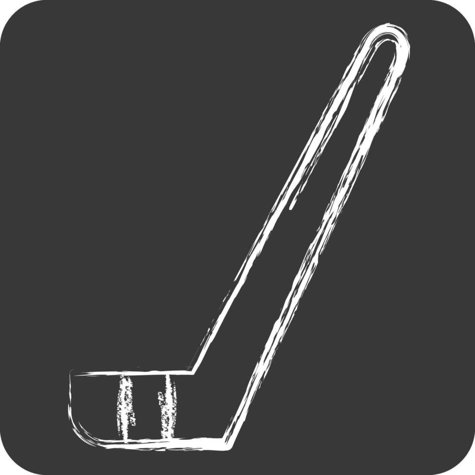 icône le hockey bâton. en relation à le hockey des sports symbole. craie style. Facile conception modifiable vecteur