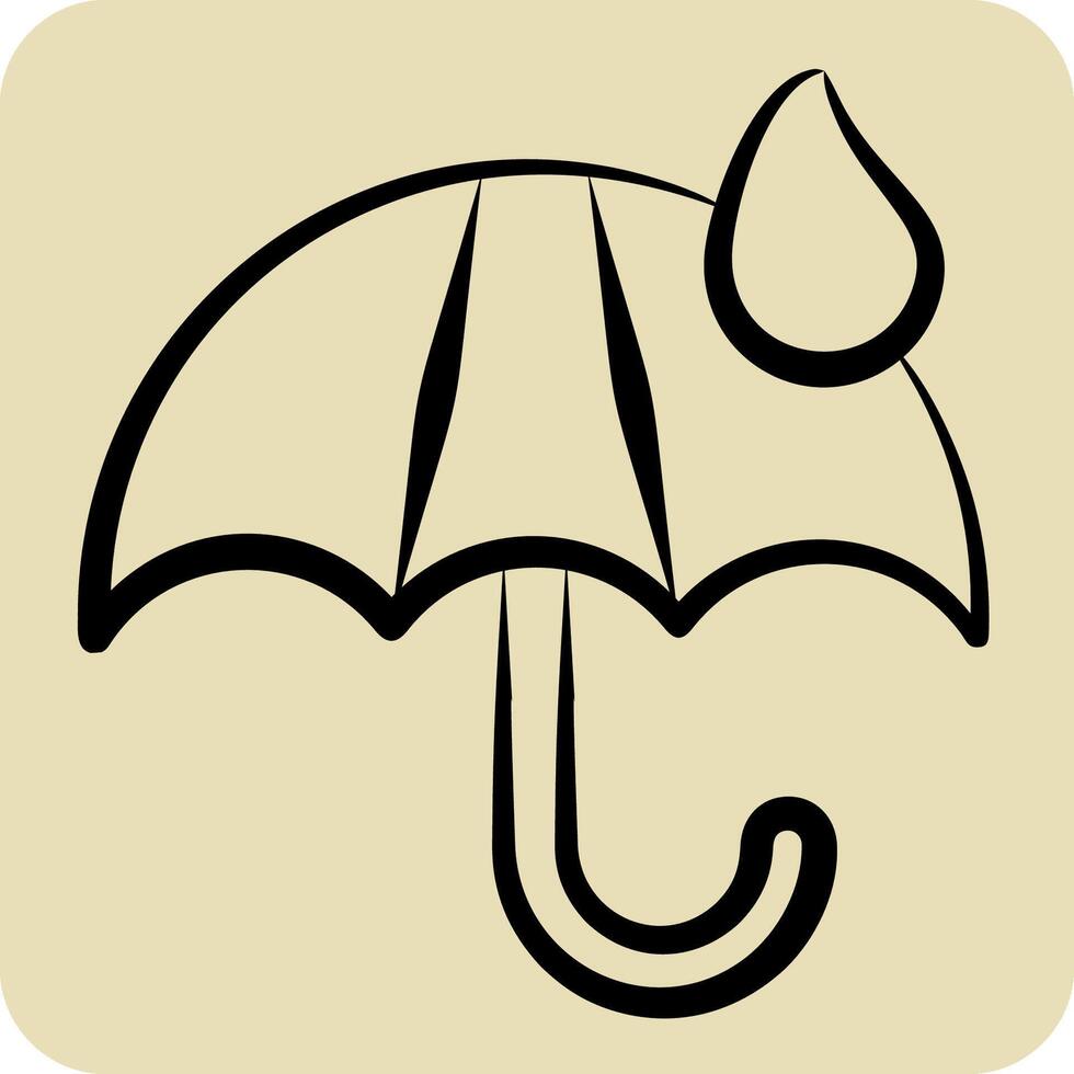 icône éco parapluie. en relation à écologie symbole. main tiré style. Facile conception modifiable. Facile illustration vecteur