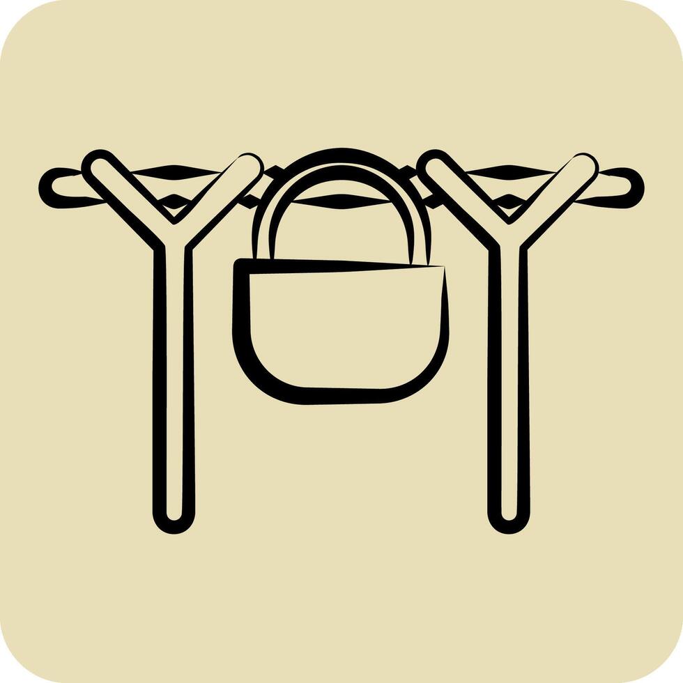 icône camp Feu. en relation à loisir et Voyage symbole. main tiré style. Facile conception illustration. vecteur