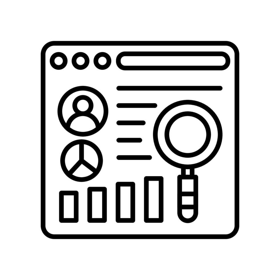 utilisateur Les données une analyse icône dans vecteur. logotype vecteur