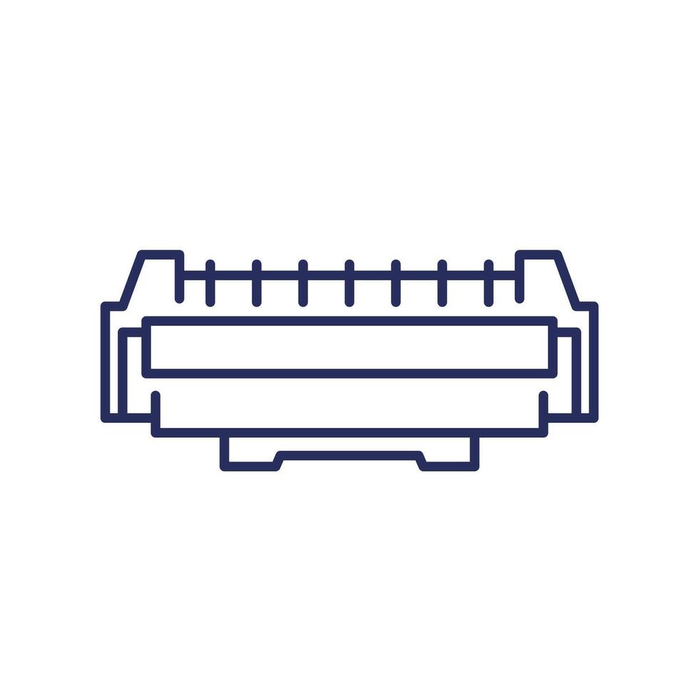 imprimante cartouche ou toner ligne icône vecteur