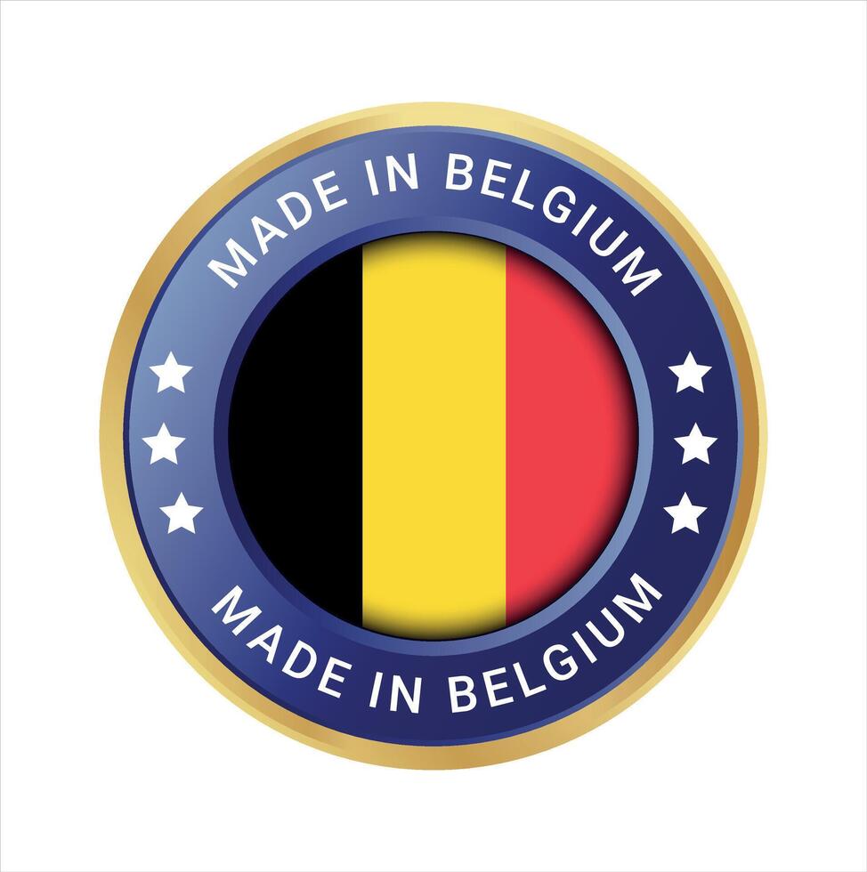 fabriqué dans Belgique vecteur logo. Belgique drapeau logo