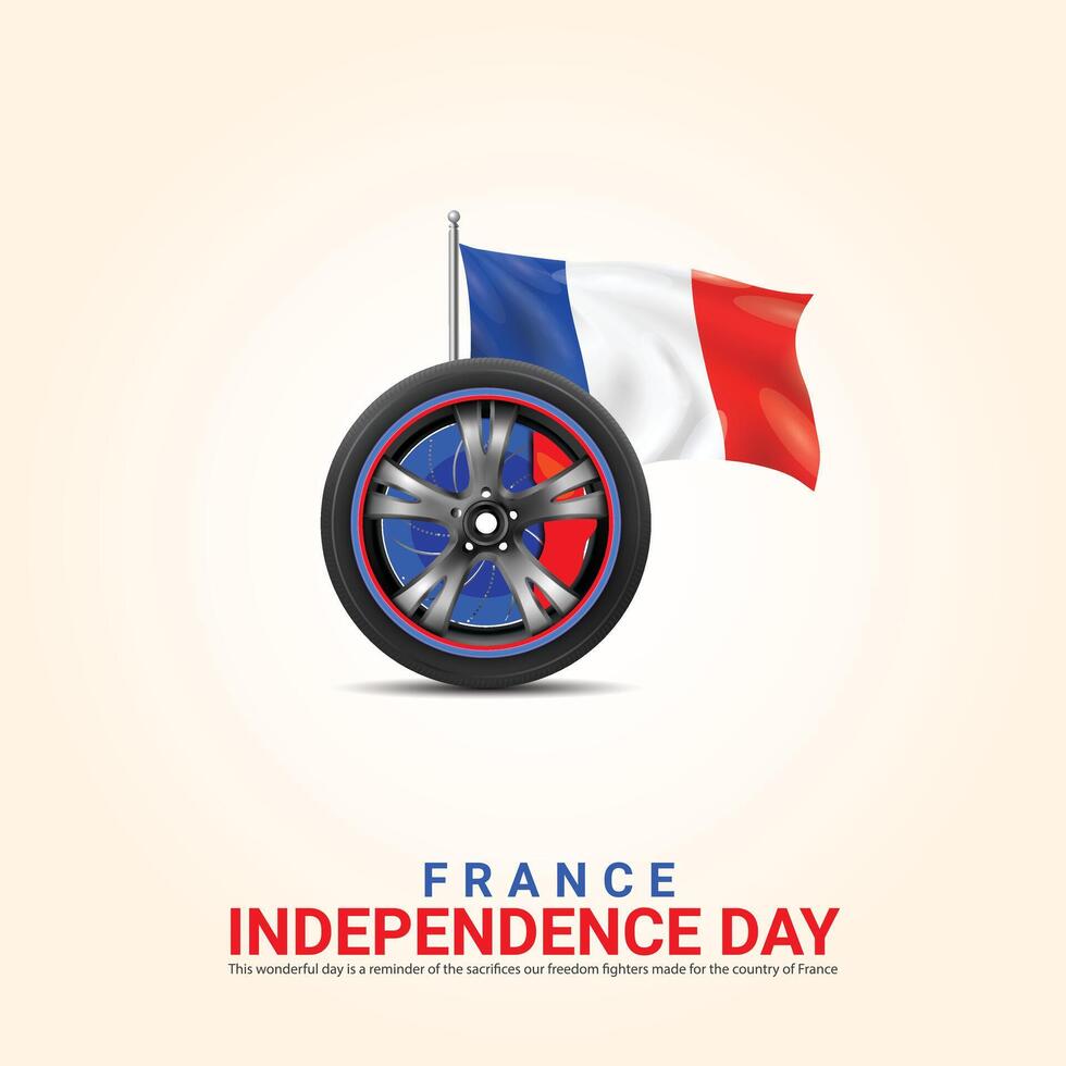 indépendance journée de France. indépendance journée Créatif conception pour social médias Publier vecteur