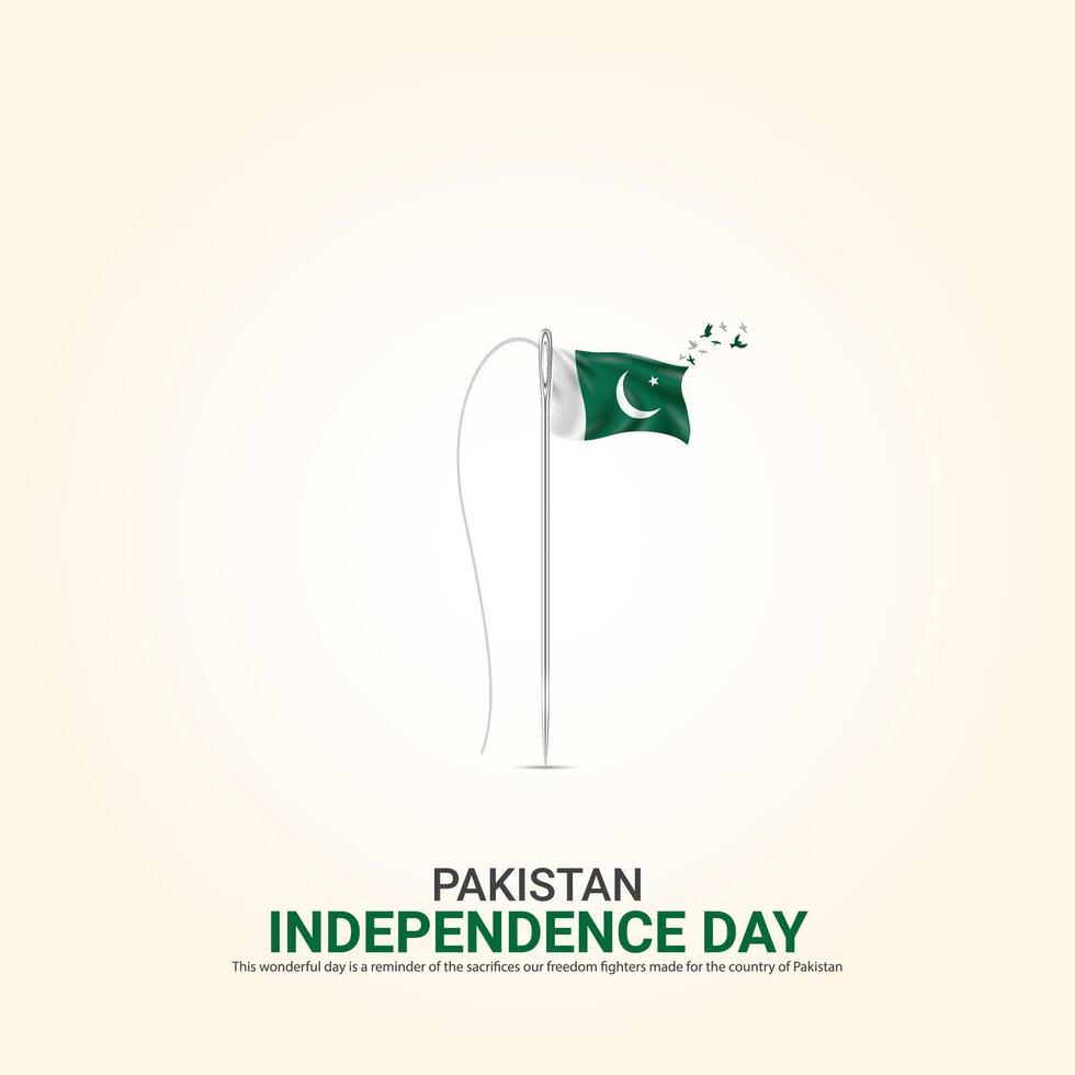 vecteur indépendance journée de Pakistan conception, création les publicités, 3d illustration