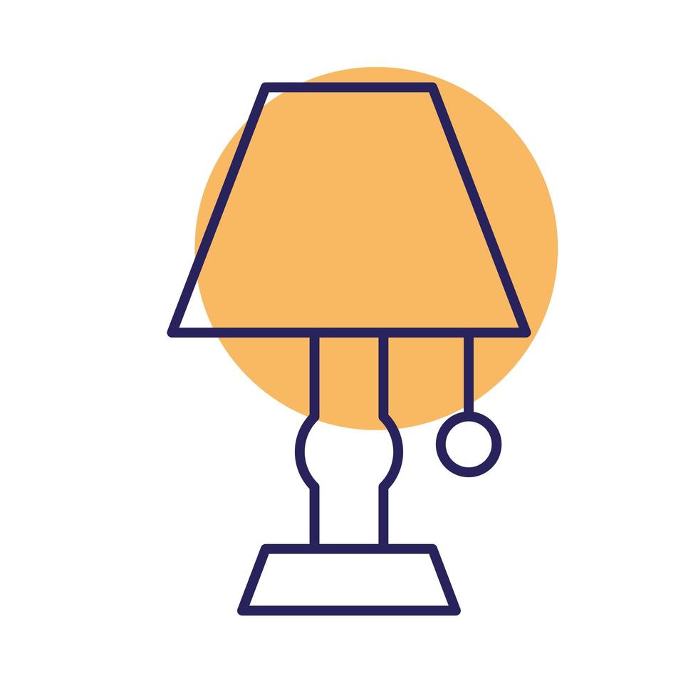 conception de vecteur d'icône de style de ligne de lampe à la maison